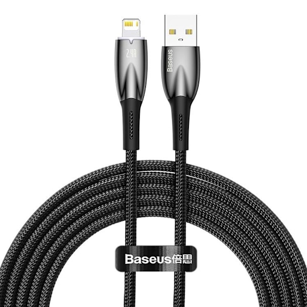 Baseus USB-A till Lightning kabel 2.4 A 2m - Svart Svart