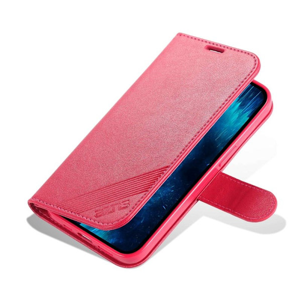 AZNS iPhone 14 Pro Max Plånboksfodral i Konstläder - Röd