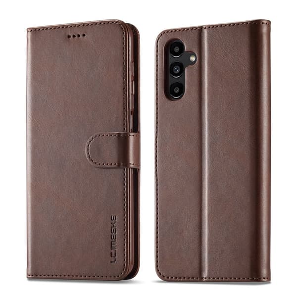 LC.IMEEKE Samsung Galaxy A35 5G Plånboksfodral Konstläder - Brun