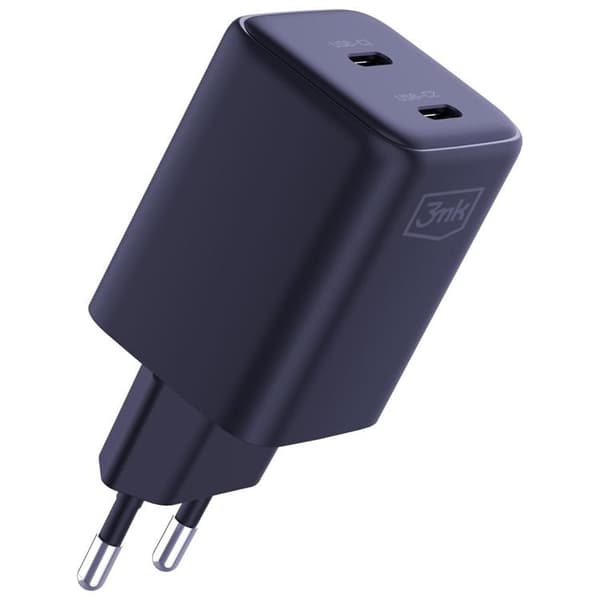 3MK Snabbladdare 45W 2xUSB-C QC4+ PPS 2C Super Fast - Svart Svart