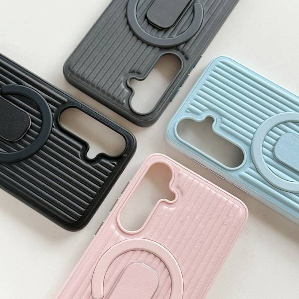 Mobilskal för Samsung Galaxy S26 Plus Magnetiskt Kickstand PU + PC - Grå