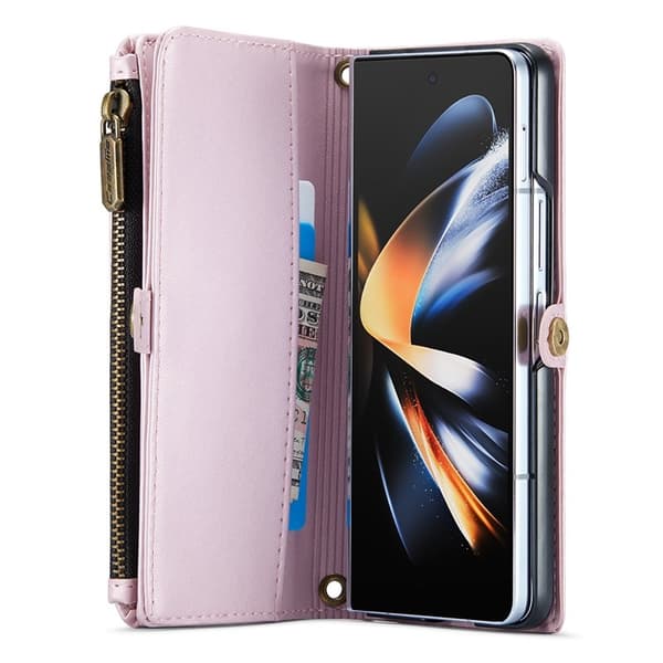 CASEME Plånboksfodral Konstläder för Samsung Galaxy Z Fold4 5G - Rosa