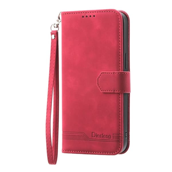 DIERFENG DF-03 Samsung Galaxy Xcover7 Plånboksfodral Konstläder - Röd