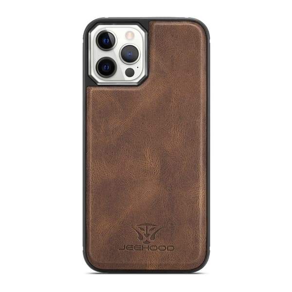 JEEHOOD Detachable Magnetic Wallet Mobilskal iPhone 12 Pro - Brun