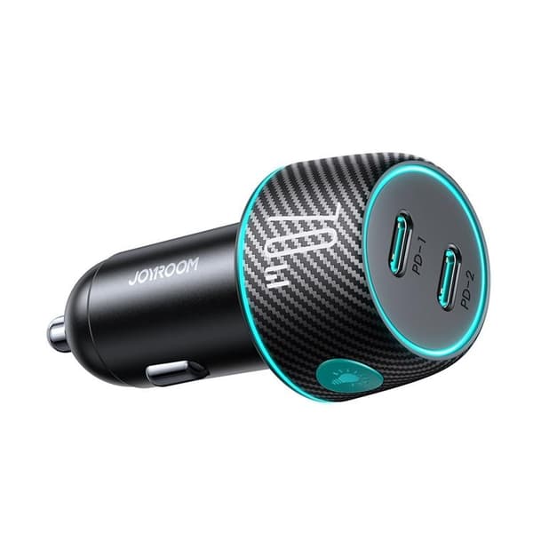 Joyroom Billaddare 2x USB-C 70W - Svart Svart