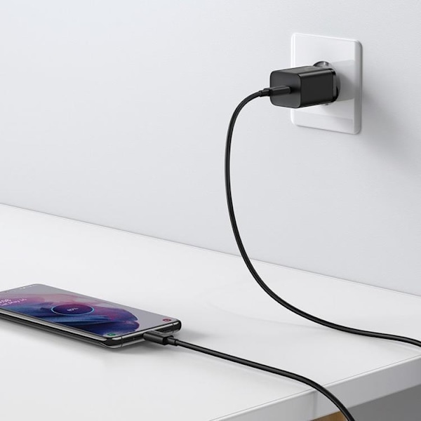 Baseus EU Super Väggladdare USB-C Kabel 1m 25W - Svart Svart