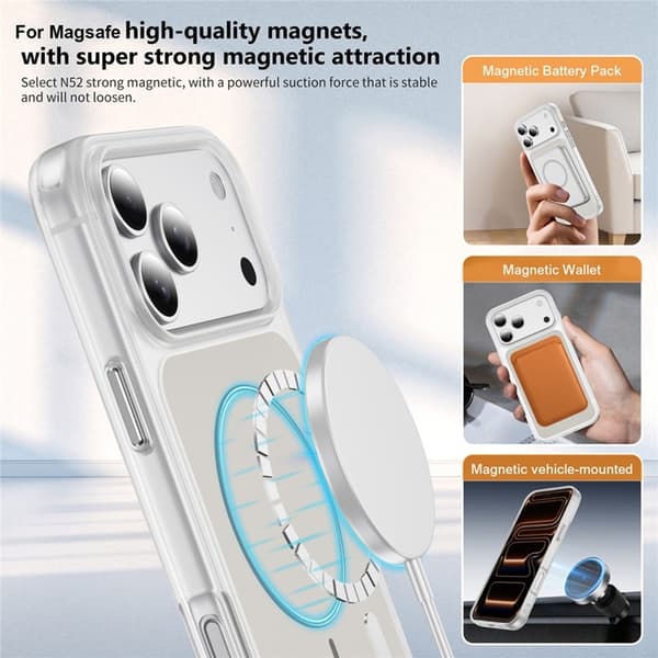 Mobilskal till iPhone 17 Pro MagSafe Skin Touch TPU PC - Vit Vit