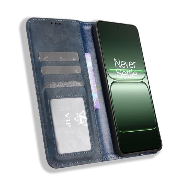 OnePlus Nord CE5 5G Plånboksfodral Retro Texture Konstläder Blå