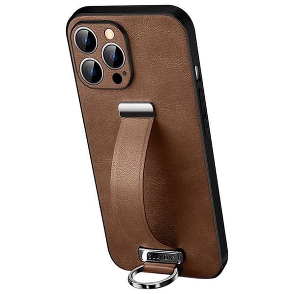 SULADA Mobilskal till iPhone 14 Pro Crazy Horse Läder + TPU - Brun