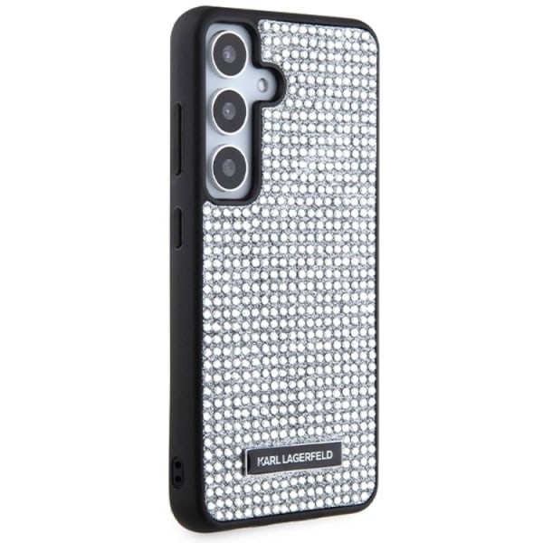 KARL LAGERFELD Galaxy S24 matkapuhelinkotelo tekojalokivilogometallilevy