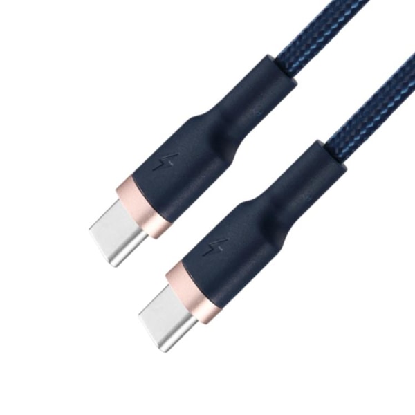 EPZI Flätad USB-C till USB-C Kabel 60W 1m - Marin Blå