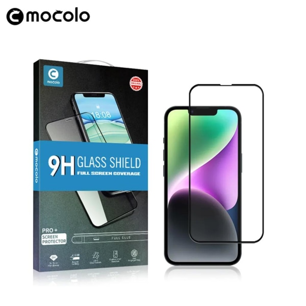 Mocolo iPhone 15 Plus Skærmbeskytter i hærdet glas 2.5D - Sort