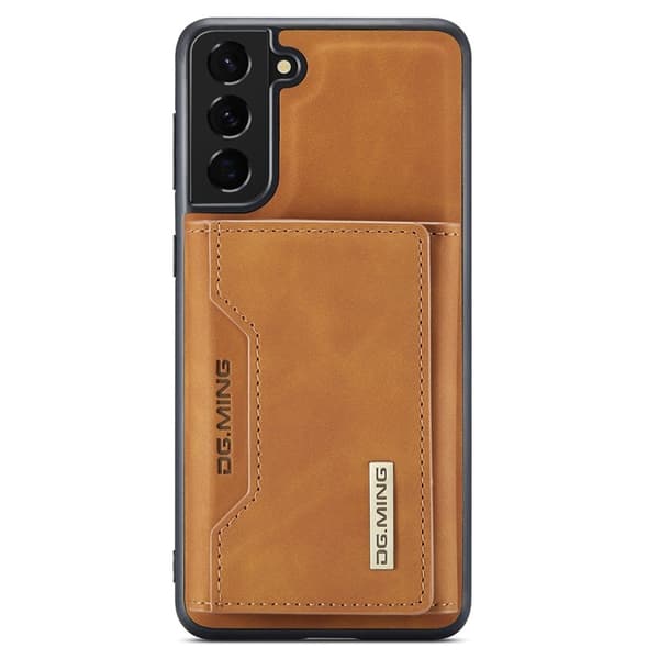 DG.MING Samsung Galaxy S24 Konstläder Plånboksfodral Kickstand Brun