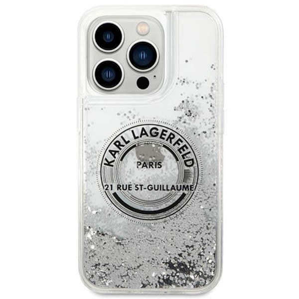 Karl Lagerfeld iPhone 14 Pro Max Skal Liquid Glitter RSG - Silver