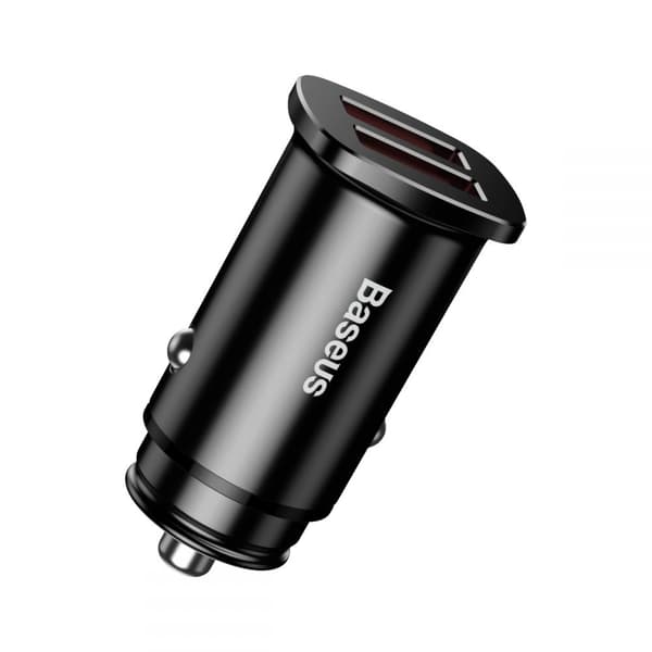 Baseus Mini Qc3.0 2-Port USB Biloplader Sort Black