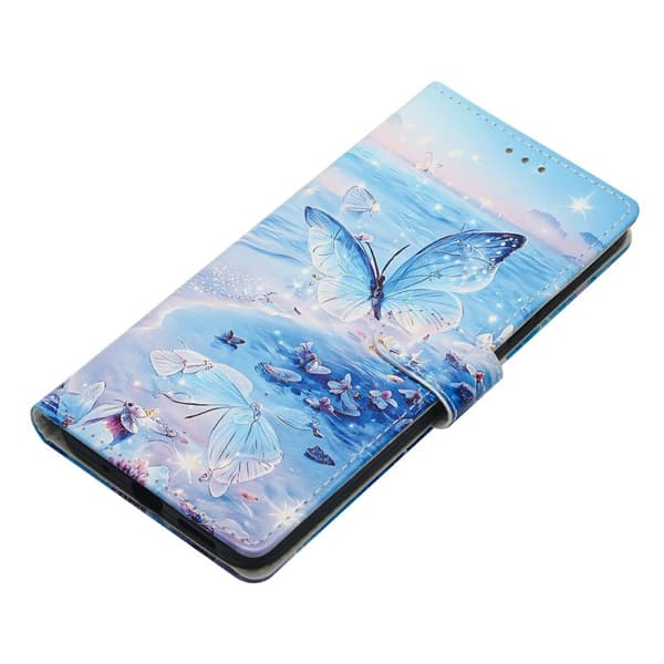 Plånboksfodral för Samsung Galaxy S26 Plus Mönstertryck Ställ - Ocean Butterfly