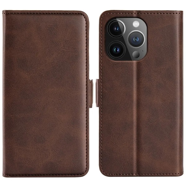 iPhone 15 Pro Max Wallet Case Indpakket - Brun