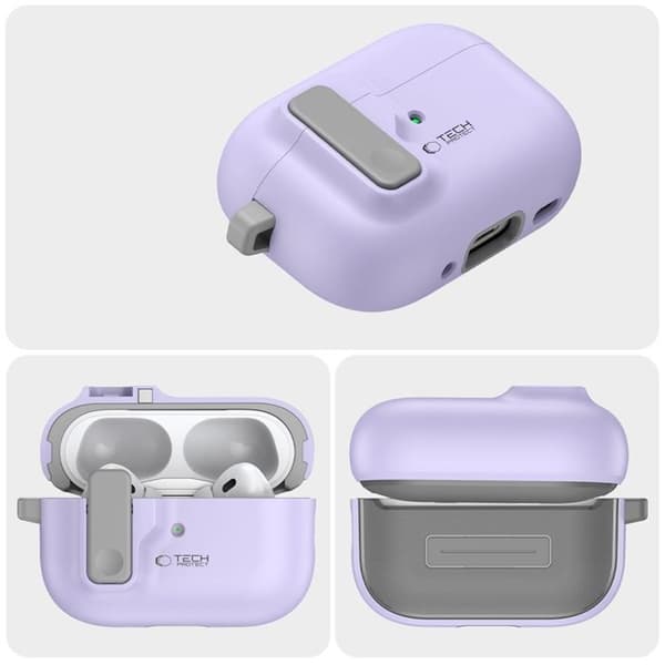 Tech-Protect Apple Airpods Pro 1/2 Taske Slim Hook - Lavendel Lila