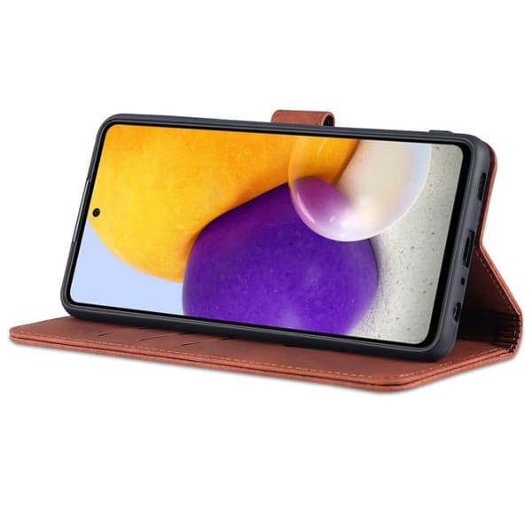 AZNS Samsung Galaxy A72 Plånboksfodral Konstläder - Röd