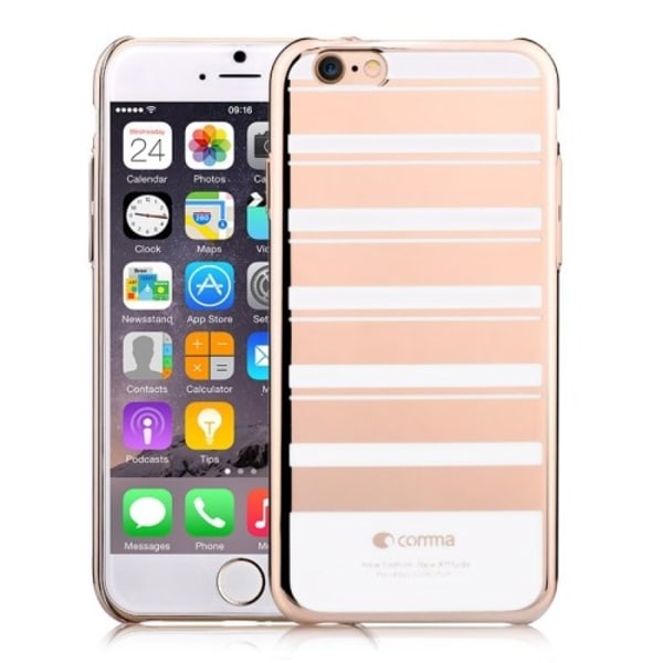 Comma baksideskal till iPhone 6 Randig Guld Gul