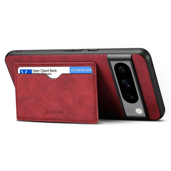 DENIOR Google Pixel 8 Pro Fodral Konstläder Ställ - Röd