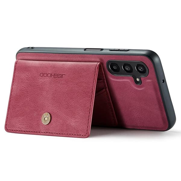 JEEHOOD Samsung Galaxy A15 4G/5G Mobilskal Konstläder Plast - Röd Röd