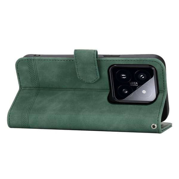 DIERFENG DF-03 Plånboksfodral för Xiaomi 14 Pro Konstläder- Grön