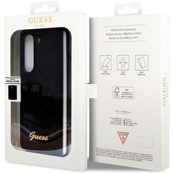 Guess Galaxy Z Fold 5 Mobile Cover nahkainen 4G Triangle Strass - musta