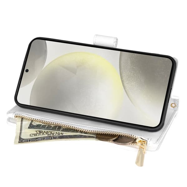 Samsung Galaxy S26 Ultra Plånboksfodral Konstläder Rhombus - Vit