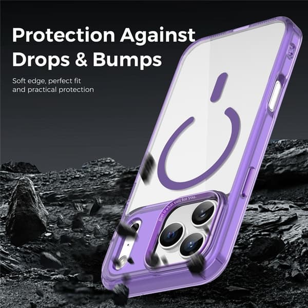 Mobilskal till iPhone 17 Pro MagSafe Transparent TPU+PC - Lila Lila