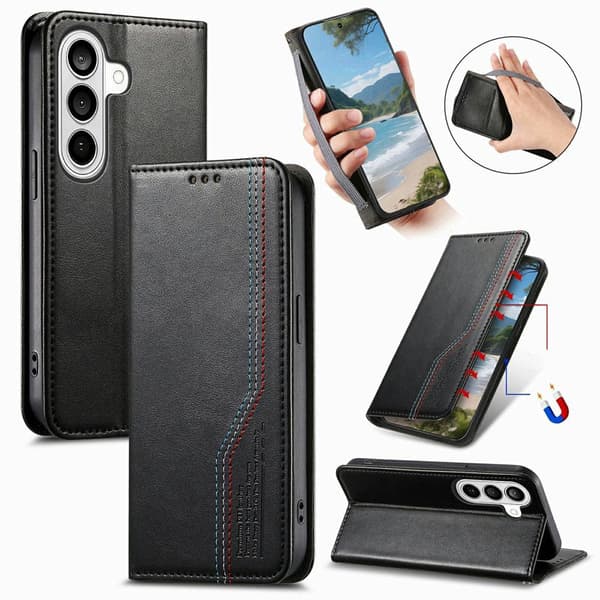 Plånboksfodral för Samsung Galaxy S26 Plus Konstläder - Svart