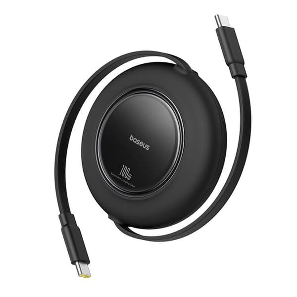 Baseus Infällbar USB-C till USB-C 100W Kabel 2m Free2Pull Mini Svart
