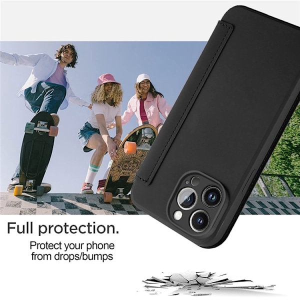 iPhone 14 Pro Max Plånboksfodral Liquid Silicone - Mörklila Lila