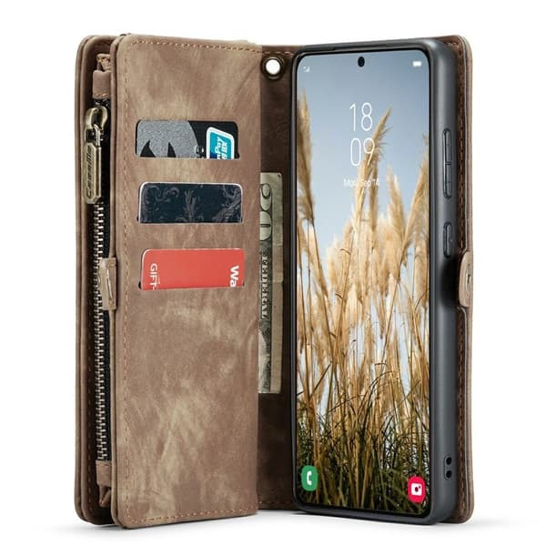 CASEME Plånboksfodral Konstläder till Samsung Galaxy S24 - Brun