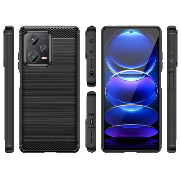 Xiaomi Redmi Note 12 Pro Plus Mobilcover Carbon Silikon - Sort