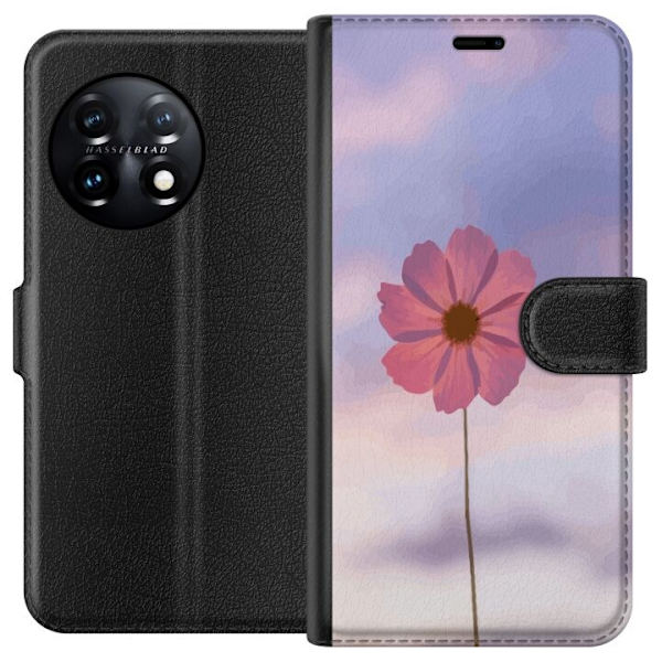 Plånboksfodral till OnePlus 11 med Rosa blomma
