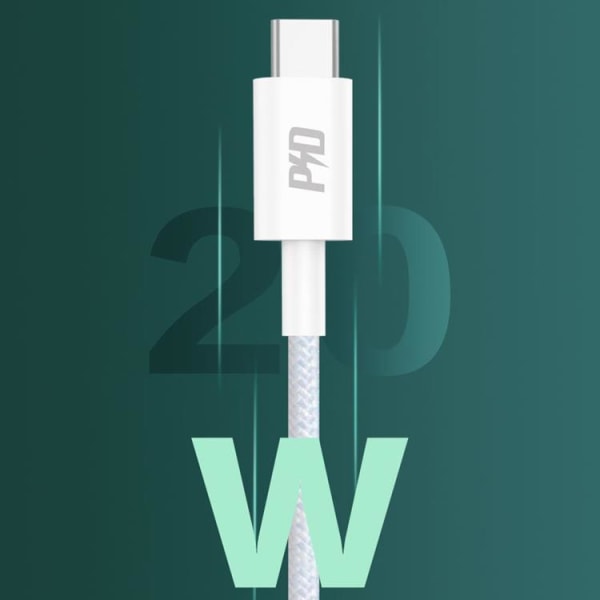 Dudao USB Type-C - Lightning-kaapeli PD 20 W - valkoinen