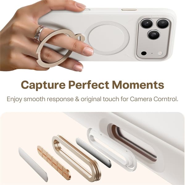 TORRAS Mobilskal till iPhone 17 Pro MagSafe Ostand Q Pro - Vit Vit