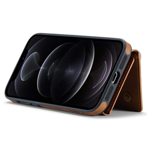 DG.MING M5 Series Mobilskal till iPhone 12 Pro Max Wallet - Brun