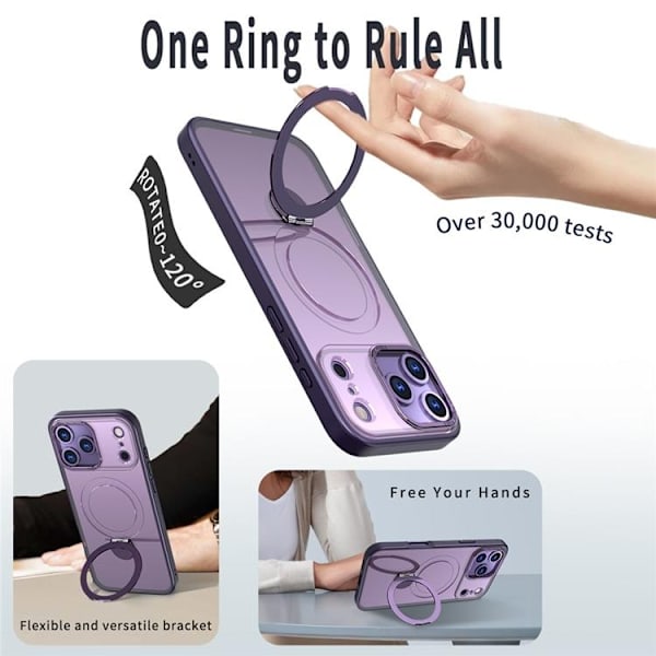 Mobilskal till iPhone 17 Pro Max MagSafe Rotating Kickstand Lila