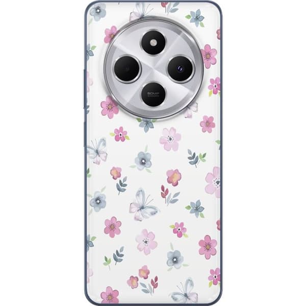 Mobilskal till Xiaomi Redmi 14C med Blommor och fjärillar