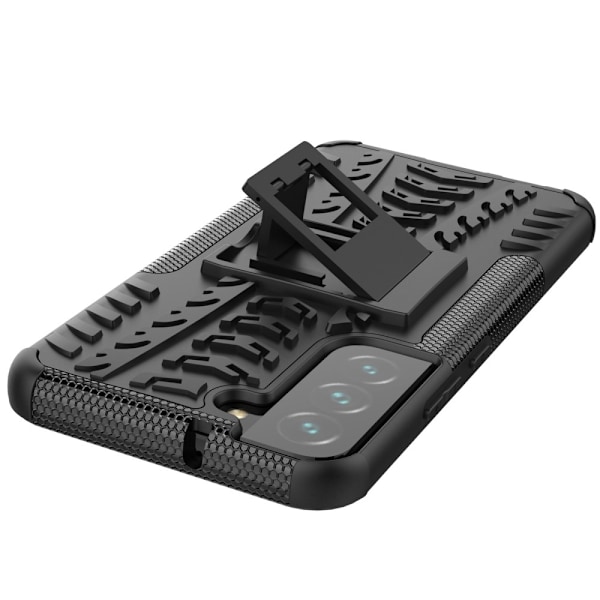 Tire Texture Kickstand Cover Galaxy S22 Plus 5G - Sort Black