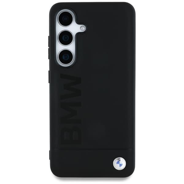 BMW telefontaske til Galaxy S25 Plus læder stort ordmærke - sort Black