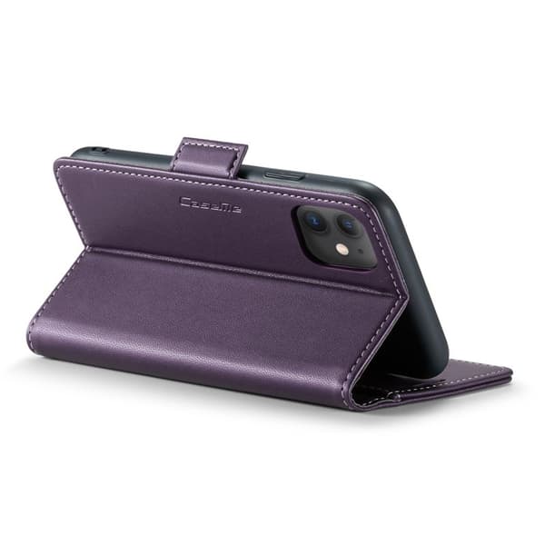 CASEME Plånboksfodral Konstläder till iPhone 11 RFID-Skydd Lila