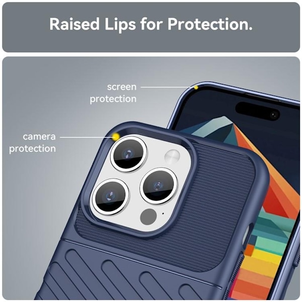 iPhone 15 Pro Max -puhelinkuori Twill Thunder - sininen Blå