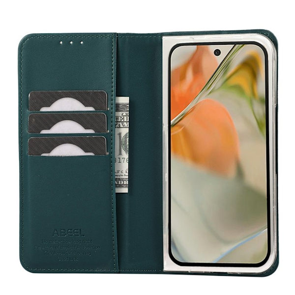 ABEEL Google Pixel 10 Pro Plånboksfodral RFID-Skydd Konstläder Flip Grön