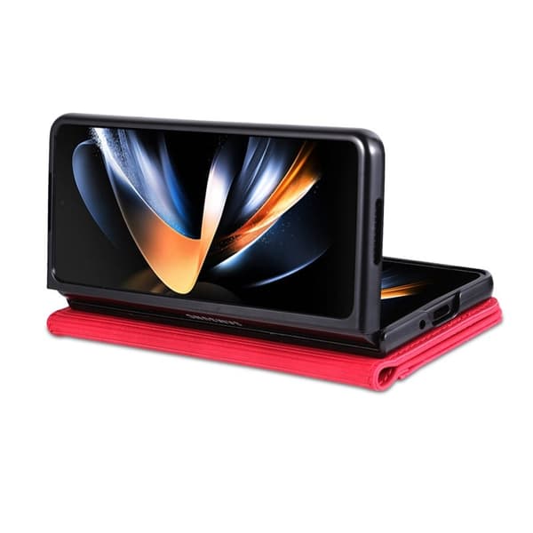 AZNS Samsung Galaxy Z Fold5 Plånboksfodral Konstläder - Röd