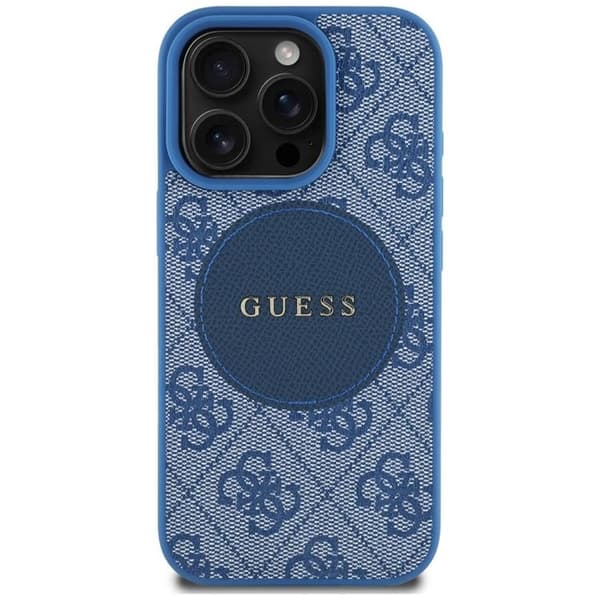 Guess telefontaske til iPhone 16 Pro MagSafe 4G Circle - Blå Blå