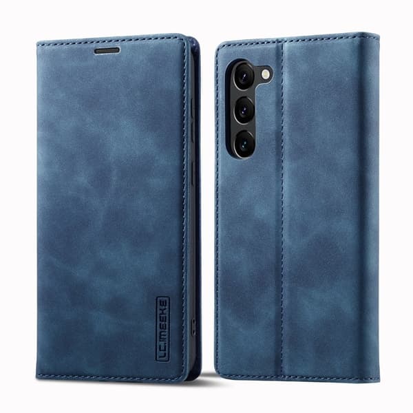 LC.IMEEKE Samsung Galaxy S24+ Plånboksfodral i Konstläder- Blå