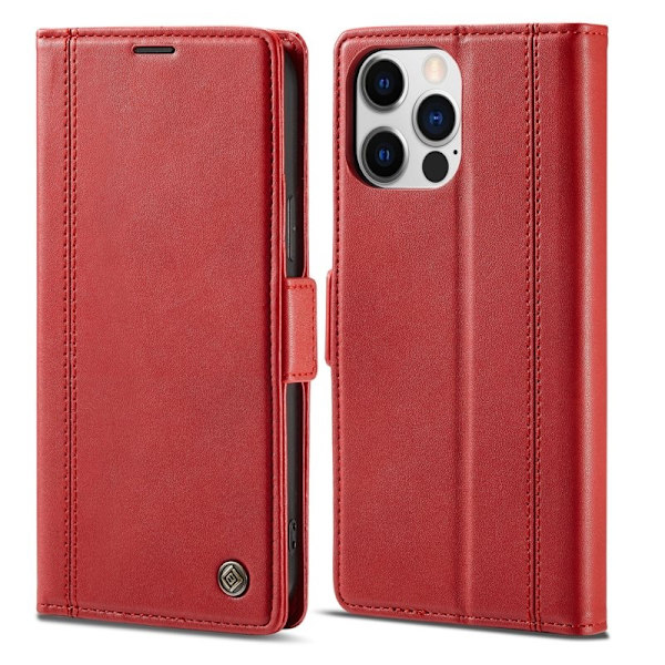 LC.IMEEKE iPhone 16 Pro Plånboksfodral Konstläder - Röd